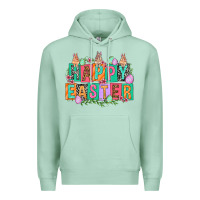 Seafoam Happy Easter with plate letters Easter Day Premium Hoodie - HowdyJamesFarm