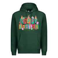 Sports Green Happy Easter with plate letters Easter Day Premium Hoodie - HowdyJamesFarm