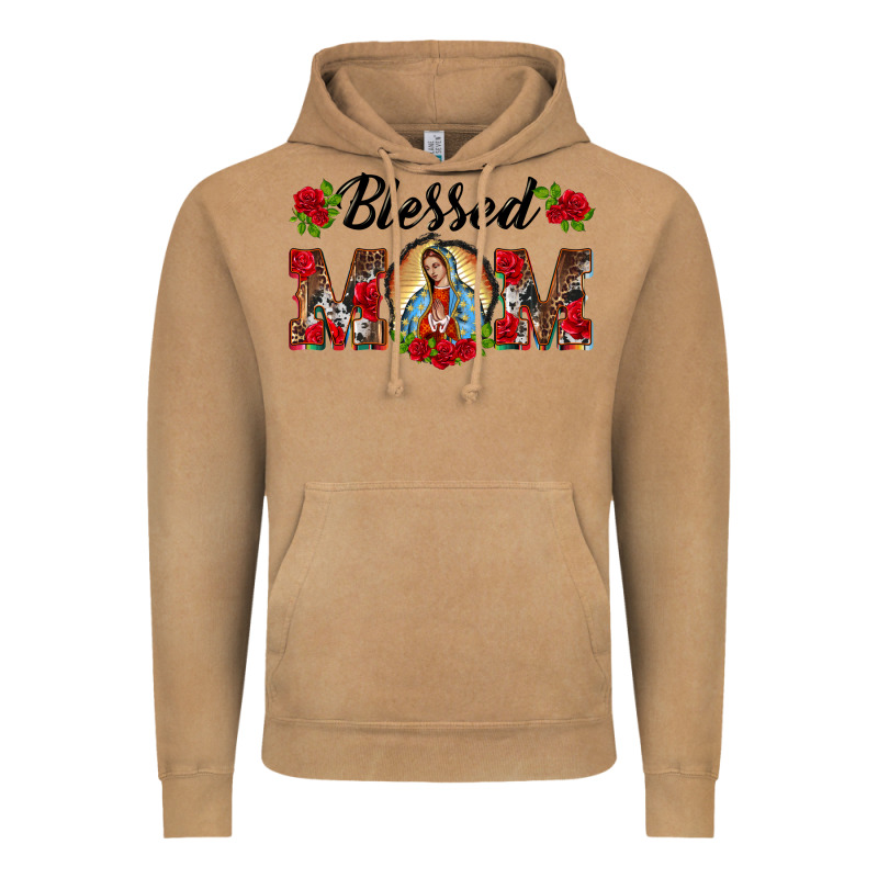Blessed Mom Lady Of Guadalupe Vintage Hoodie by BarkalooDesign | Teevron