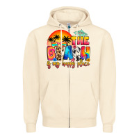 The Beach Is My Happy Place Zipper Hoodie | Teevron