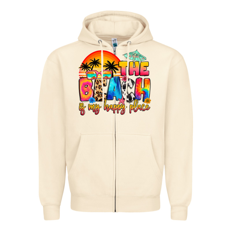 The Beach Is My Happy Place Zipper Hoodie by Artiststas | Teevron