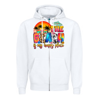 White the beach is my happy place Zipper Hoodie - Artiststas
