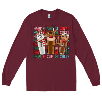 Burgundy have a cup of cheer Long Sleeve Tee - MaliasSmallBusiness
