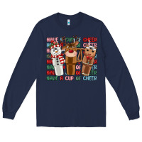Navy have a cup of cheer Long Sleeve Tee - MaliasSmallBusiness