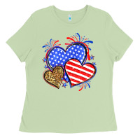 Matcha American flag leopard hearts Ladies Tee - Neo Western