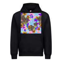 Black stars and sunflowers seamless pattern Urban Hoodie - FaDigitalArtStudio