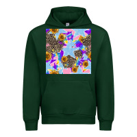 Forest Green stars and sunflowers seamless pattern Urban Hoodie - FaDigitalArtStudio