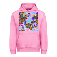 Fuchsia Pink stars and sunflowers seamless pattern Urban Hoodie - FaDigitalArtStudio