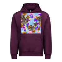 Mauve Wine stars and sunflowers seamless pattern Urban Hoodie - FaDigitalArtStudio