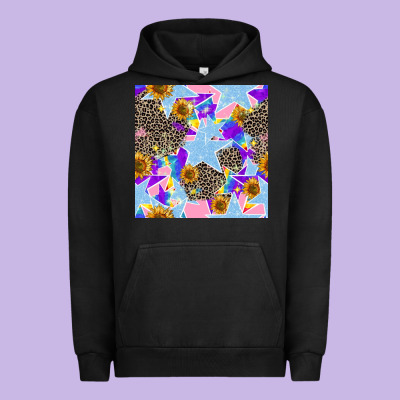 Stars And Sunflowers Seamless Pattern Urban Hoodie Designed By Fadigitalartstudio