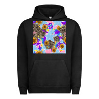 Pigment Black stars and sunflowers seamless pattern Urban Hoodie - FaDigitalArtStudio
