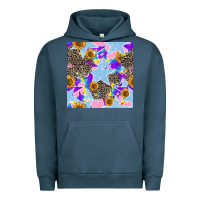 Pigment Midnight Navy stars and sunflowers seamless pattern Urban Hoodie - FaDigitalArtStudio