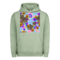Pigment Oil Green stars and sunflowers seamless pattern Urban Hoodie - FaDigitalArtStudio