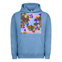 Pigment Pebble Blue stars and sunflowers seamless pattern Urban Hoodie - FaDigitalArtStudio