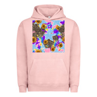Pigment Salmon stars and sunflowers seamless pattern Urban Hoodie - FaDigitalArtStudio