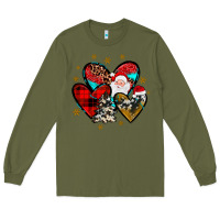 Army Green heart  wood slice ornament Long Sleeve Tee - JahusDesignShop