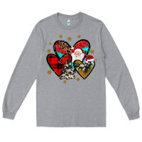 Heather Grey heart  wood slice ornament Long Sleeve Tee - JahusDesignShop