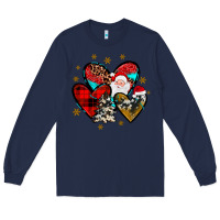 Navy heart  wood slice ornament Long Sleeve Tee - JahusDesignShop