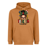 Meerkat teacher life afro messy bun Heavyweight Hoodie - texasbilliewilder