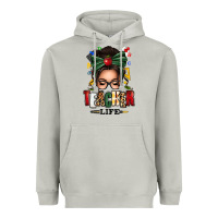 Moon Dust teacher life afro messy bun Heavyweight Hoodie - texasbilliewilder