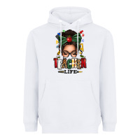 White teacher life afro messy bun Heavyweight Hoodie - texasbilliewilder