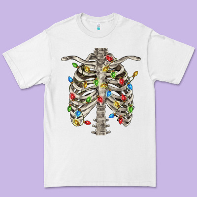 Christmas Rib Cage Premium Tee Designed By Fadigitalartstudio