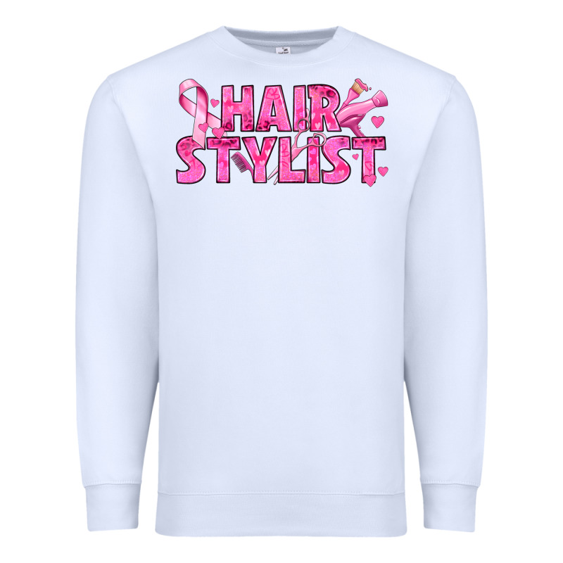 Breast Cancer Hair Stylist Premium Sweatshirt by texasbilliewilder | Teevron