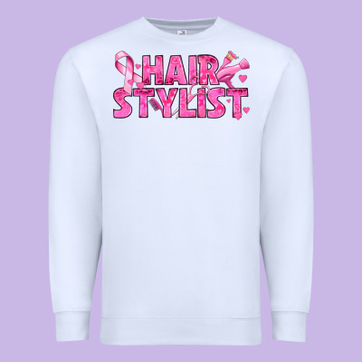 Breast Cancer Hair Stylist Premium Sweatshirt Designed By Texasbilliewilder