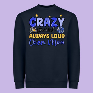 Crazy Proud Always Loud Cheer Mom Heavyweight Sweatshirt Designed By Maliassmallbusiness