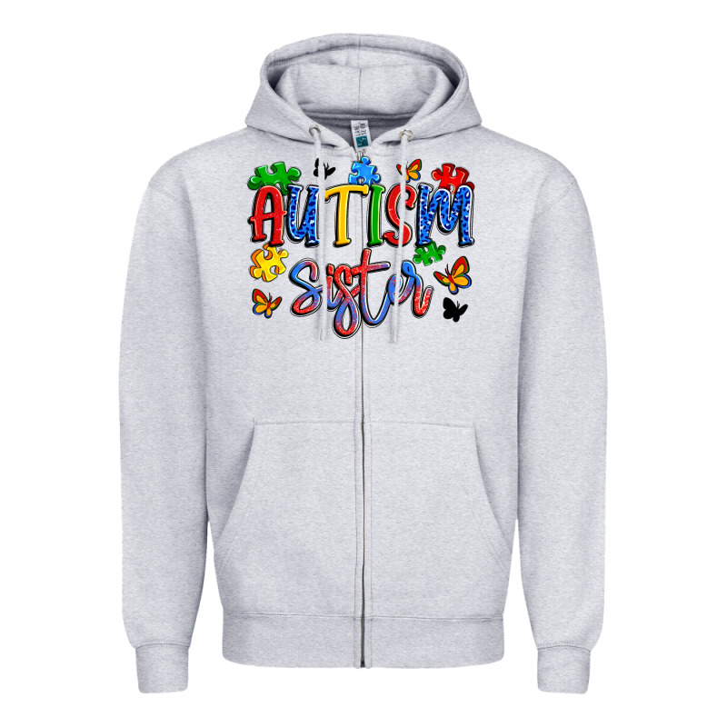 Autism Sister Zipper Hoodie by Artiststas | Teevron