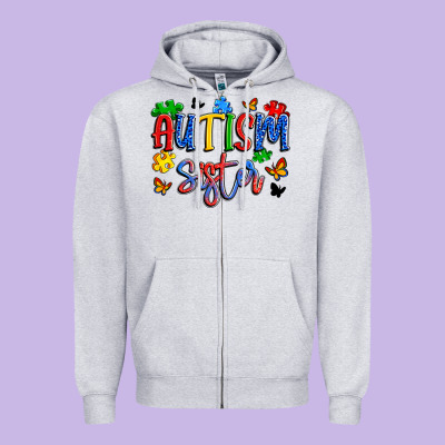 Autism Sister Zipper Hoodie Designed By Artiststas