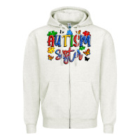 Oatmeal Heather autism sister Zipper Hoodie - Artiststas
