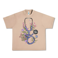 Burro floral stethoscope Urban Heavy Tee - MaliasSmallBusiness