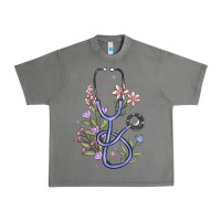 Tornado floral stethoscope Urban Heavy Tee - MaliasSmallBusiness