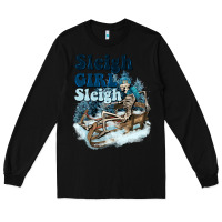 Black sleigh girl sleigh skeleton Long Sleeve Tee - NancyCooperArtShop