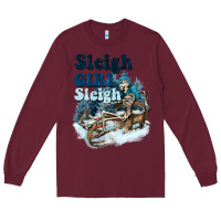 Burgundy sleigh girl sleigh skeleton Long Sleeve Tee - NancyCooperArtShop
