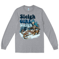 Heather Grey sleigh girl sleigh skeleton Long Sleeve Tee - NancyCooperArtShop
