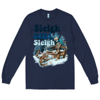 Navy sleigh girl sleigh skeleton Long Sleeve Tee - NancyCooperArtShop