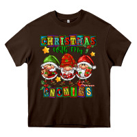 Chocolate Brown christmas with my gnomies Heavy Core Tee - FaDigitalArtStudio