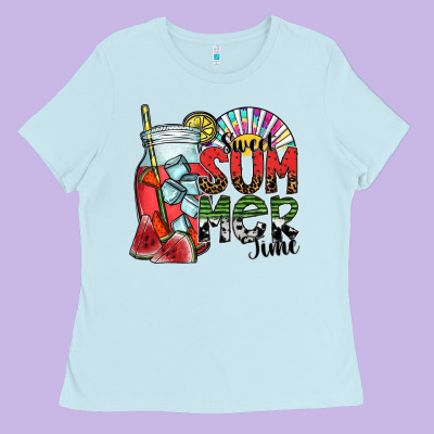 Sweet Summer Time Ladies Tee Designed By Sublimationcraftshop