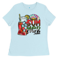 Baby Blue sweet summer time Ladies Tee - SublimationCraftShop