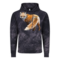 Cloud Black Red Fox Vintage Hoodie - LillyAllenDesigns