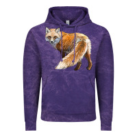 Cloud Purple Red Fox Vintage Hoodie - LillyAllenDesigns