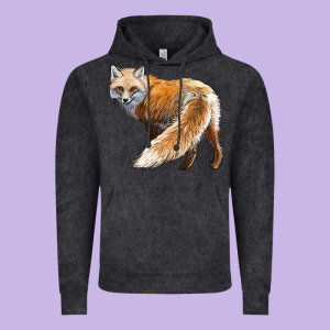 Red Fox Vintage Hoodie Designed By Lillyallendesigns
