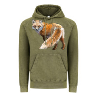 Vintage Olive Red Fox Vintage Hoodie - LillyAllenDesigns
