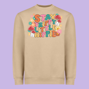 Stay Trippy Little Hippie Heavyweight Sweatshirt Designed By Maliassmallbusiness