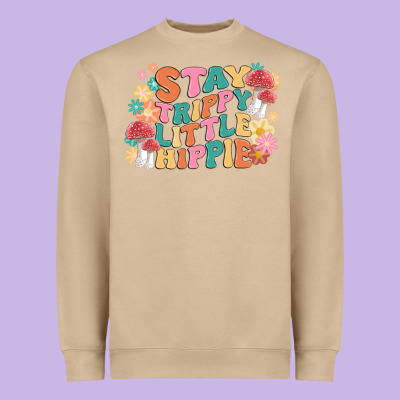 Stay Trippy Little Hippie Heavyweight Sweatshirt Designed By Maliassmallbusiness