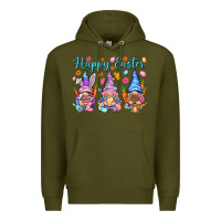 Army Green Happy Easter gnomies Easter Day Premium Hoodie - HowdyJamesFarm