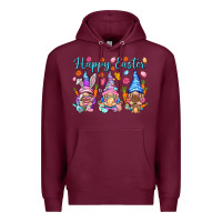 Burgundy Happy Easter gnomies Easter Day Premium Hoodie - HowdyJamesFarm