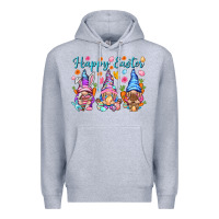 Heather Grey Happy Easter gnomies Easter Day Premium Hoodie - HowdyJamesFarm